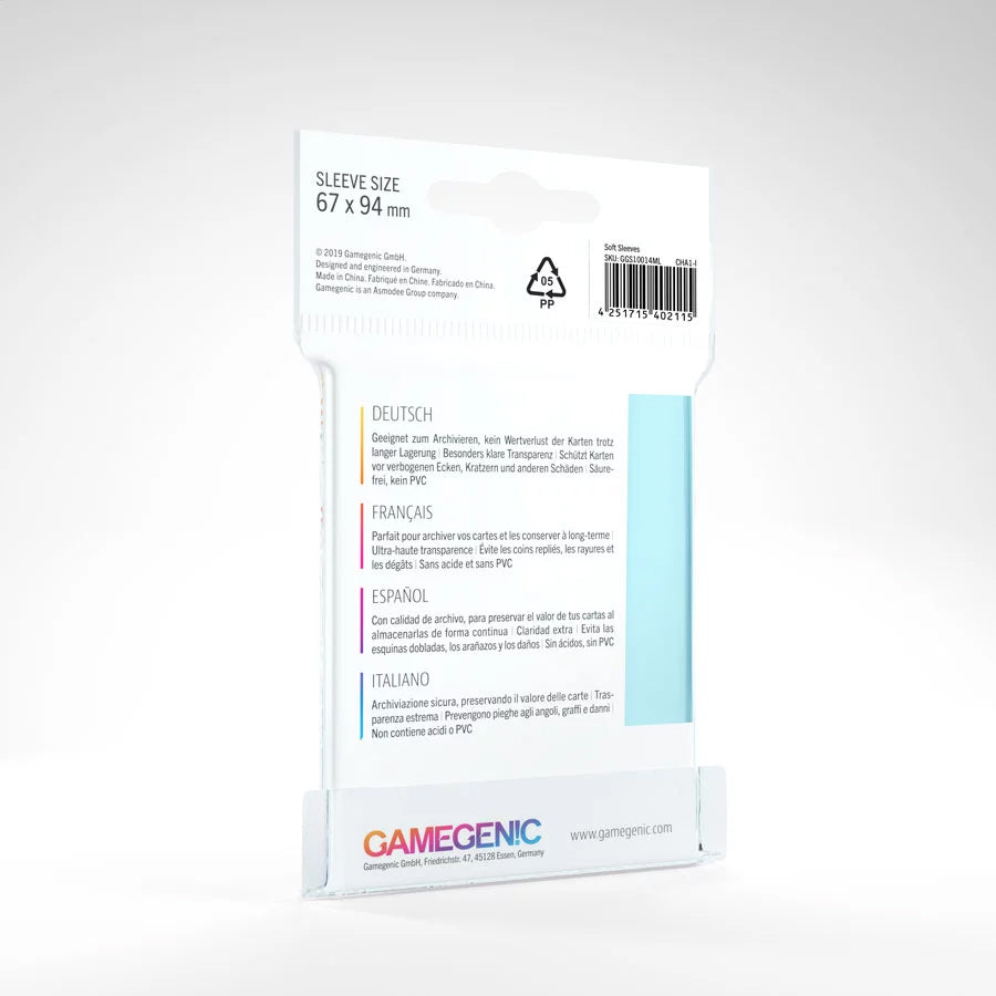 Gamegenic Clear Soft Card Sleeves - 100 stk