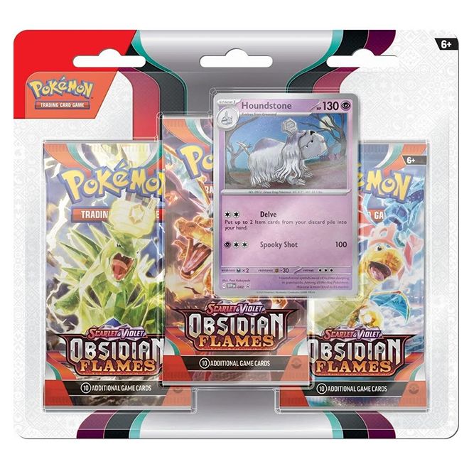 Scarlet & Violet: Obsidian Flames 3-Pack Blister - Houndstone