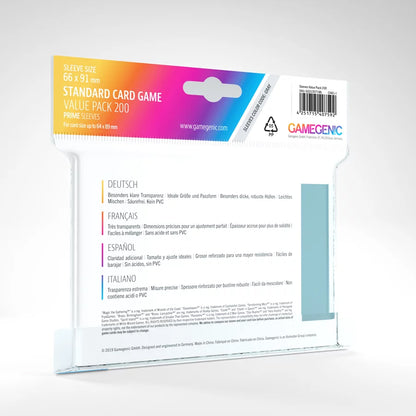 Gamegenic Clear Standard Card Sleeves - 200 stk