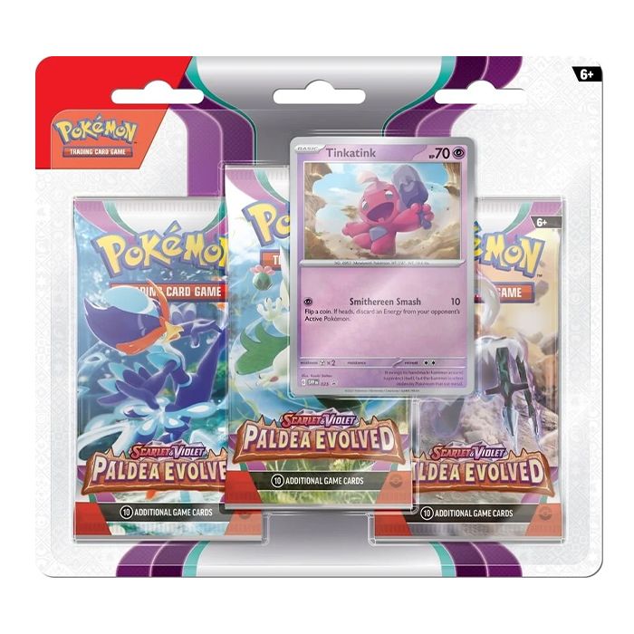 Scarlet & Violet: Paldea Evolved 3-Pack Blister - Tinkatink